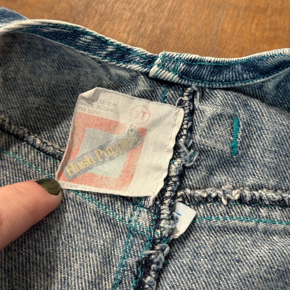 Vintage Hush Puppies 80s 90s acid wash denim jogger overalls size 3t - Picture 7 of 12